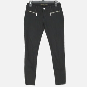 Michael Kors Jeans Petites 2P Black Izzy Skinny Stretch Denim Zip Pockets